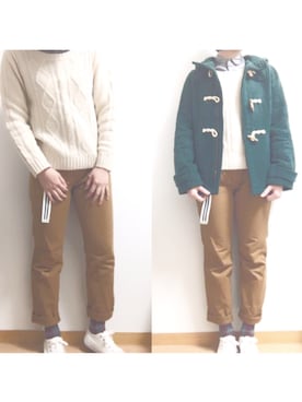 「Honeys（ハニーズ）のアイテム（ダッフルコート）」を使った、ユさん（レディース・158cm）の冬コーディネート