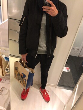 「EDWIN（エドウィン）のアイテム（ブルゾン）」を使った、アンダーマンさん（メンズ・167cm）の冬コーディネート