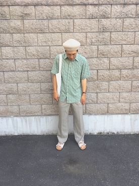 「ダニエルウェリントン」｜「アイテム（ハンチング/ベレー帽）」を使った、patrick starさん（メンズ・172cm）の夏コーディネート