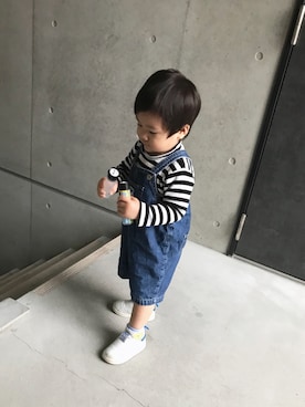「平成最後のWEARISTAセンバツ」｜「アイテム（オールインワン・サロペット）」を使った、ayumun☺︎︎さん（キッズ・90cm）の春コーディネート