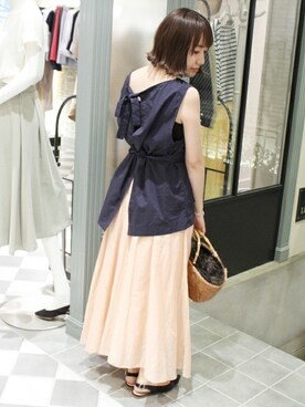 「SLOBE IENA（スローブイエナ）のアイテム（その他シューズ）」を使った、SAEさん（レディース・153cm）の夏コーディネート