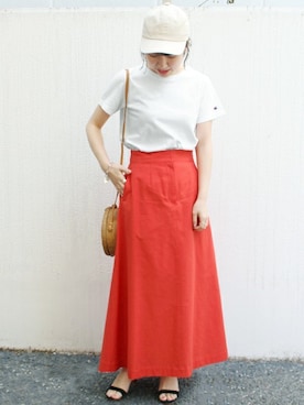 「SLOBE IENA（スローブイエナ）のアイテム（キャップ）」を使った、SAEさん（レディース・153cm）の春コーディネート