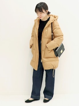 「SLOBE IENA」｜「アイテム（ダウンジャケット/コート）」を使った、SAEさん（レディース・153cm）の秋コーディネート