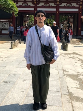 「DEMARCOLAB（デマルコラブ）のアイテム」を使った、JenningsTuさん（メンズ・173cm）の春コーディネート