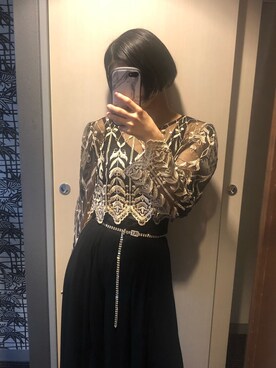 「アイテム（その他トップス、ゴールド系）」を使った、reiさん（レディース・160cm）の秋コーディネート
