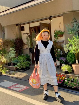 「KIKIのアイテム」を使った、Con.Yaoさん（レディース・164cm）の夏コーディネート