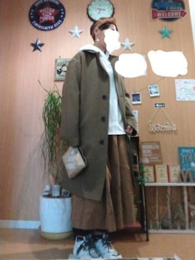 「ペーパーバッグ」｜「アイテム（ジャケット/アウター）」を使った、みゅうさん（レディース・160cm）の冬コーディネート