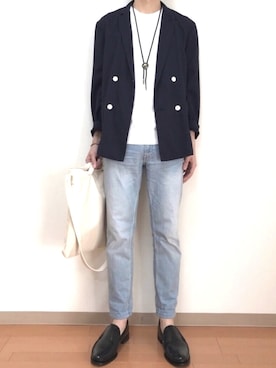 「AILE（エール）のアイテム」を使った、だいたいぼくさん（メンズ・175cm）の春コーディネート