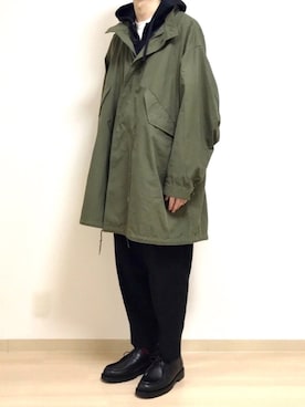 「チロリアンシューズ」｜「アイテム（モッズコート）」を使った、だいたいぼくさん（メンズ・175cm）の秋コーディネート
