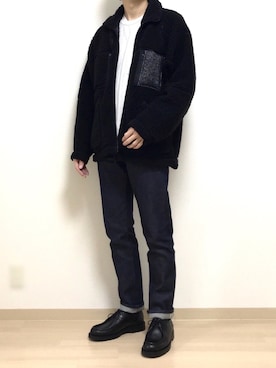 「チロリアンシューズ」｜「アイテム（ブルゾン）」を使った、だいたいぼくさん（メンズ・175cm）の秋コーディネート