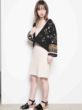 「SNIDEL（スナイデル）のアイテム（ノーカラージャケット）」を使った、Yuho Nakataniさん（レディース・156cm）の春コーディネート