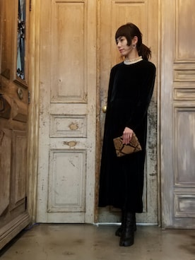 「アイテム（ピアス（両耳用））」を使った、百冨友香理さん（レディース・160cm・30代）の冬コーディネート