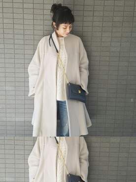 「SLADKY（スラドキー）のアイテム」を使った、百冨友香理さん（レディース・160cm）の冬コーディネート