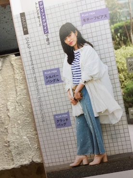 「アイテム（ピアス（両耳用））」を使った、百冨友香理さん（レディース・160cm・30代）の春コーディネート