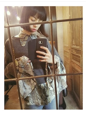 「G.V.G.V.（ジーヴィージーヴィー）のアイテム（シャツ/ブラウス、その他）」を使った、百冨友香理さん（レディース・160cm）の春コーディネート