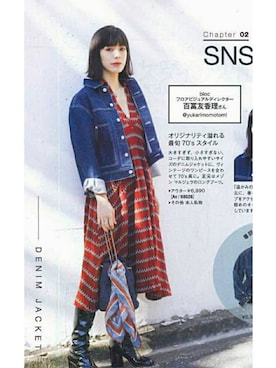 「SHEL’TTER（シェルター）のアイテム（ジャケット/アウター）」を使った、百冨友香理さん（レディース・160cm）の春コーディネート