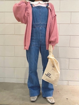 「Chico（チコ）のアイテム（オールインワン・サロペット）」を使った、Thina ☻さん（レディース・158cm）の春コーディネート
