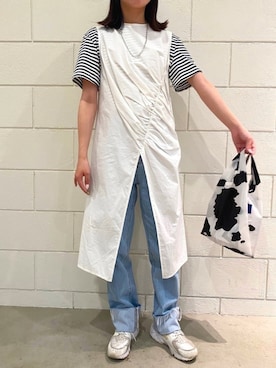 「STYLENANDA（スタイルナンダ）のアイテム（シャツワンピース）」を使った、Thina ☻さん（レディース・158cm）の春コーディネート