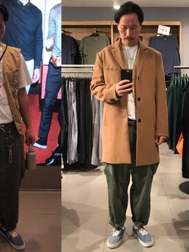 「H&M（エイチ・アンド・エム）のアイテム（ダッフルコート）」を使った、jayさん（メンズ・185cm）の冬コーディネート
