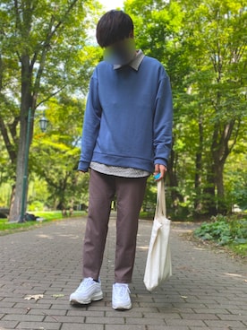 「冬コーデ」｜「アイテム（パンツ、ブラウン系）」を使った、とむらいすさん（メンズ・179cm）の秋コーディネート