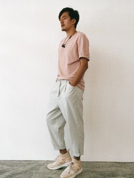 「FILLING PIECES（フィリングピース）のアイテム」を使った、Alexander Yeungさん（メンズ・174cm）の夏コーディネート