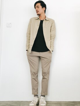 「H&M（エイチ・アンド・エム）のアイテム（ジャケット/アウター）」を使った、Alexander Yeungさん（メンズ・174cm・20代）の春コーディネート