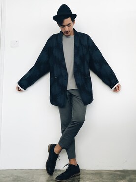 「kimono」｜「アイテム（スラックス）」を使った、Alexander Yeungさん（メンズ・174cm）の春コーディネート