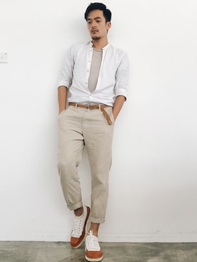 「INITIALS（イニシャルズ）のアイテム（その他シューズ）」を使った、Alexander Yeungさん（メンズ・174cm）の夏コーディネート