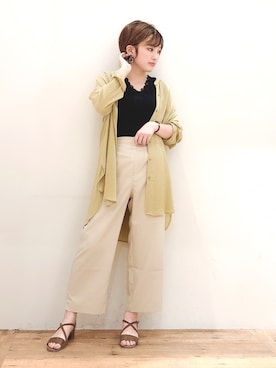「レースタンクトップ」｜yasuno.【GLOBALWORK】さん（レディース・162cm）の夏コーディネート