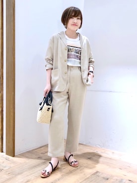 「ペーパーバッグ」｜「アイテム（ジャケット/アウター）」を使った、yasuno.【GLOBALWORK】さん（レディース・162cm）の春コーディネート