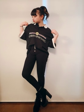 「スキニー」｜「アイテム（ブーティ）」を使った、sssさん（レディース・154cm）の春コーディネート
