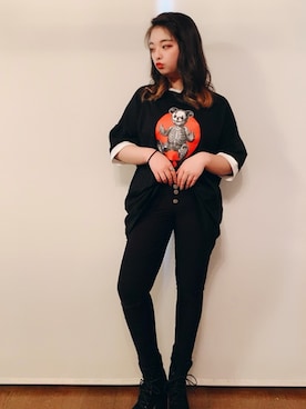 「スキニー」｜「アイテム（ブーティ）」を使った、sssさん（レディース・154cm）の春コーディネート