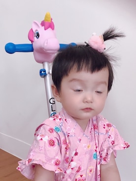 「NOのアイテム（オールインワン・サロペット）」を使った、halobabyさん（キッズ・60cm）の冬コーディネート