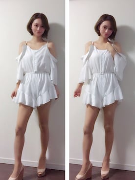 「chuu（チュー）のアイテム（オールインワン・サロペット）」を使った、mihoさん（レディース・160cm）の冬コーディネート