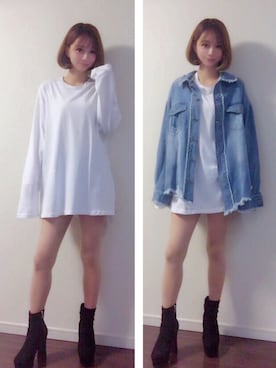 「chuu（チュー）のアイテム（ジャケット/アウター）」を使った、mihoさん（レディース・160cm）の冬コーディネート