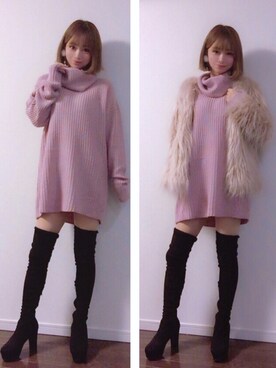 「プチプチコーデ」｜「アイテム（その他アウター）」を使った、mihoさん（レディース・160cm）の冬コーディネート