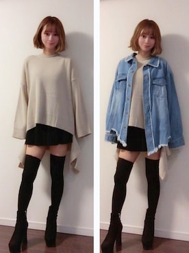 「chuu（チュー）のアイテム（ジャケット/アウター）」を使った、mihoさん（レディース・160cm）の冬コーディネート