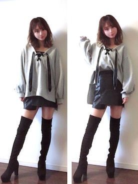 「D&B By DABAGIRL（-）のアイテム」を使った、mihoさん（レディース・160cm）の冬コーディネート