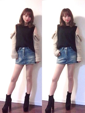「カットオフ」｜「アイテム（ブーツ）」を使った、mihoさん（レディース・161cm）の春コーディネート