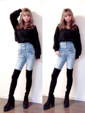 「Chuu」｜「アイテム（アクセサリー）」を使った、mihoさん（レディース・161cm）の冬コーディネート