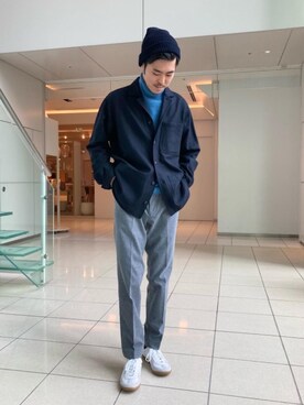「green label relaxing（グリーンレーベルリラクシング）のアイテム（帽子）」を使った、iwasaki_tさん（メンズ・175cm）の秋コーディネート