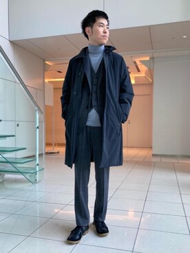 WORK TRIP OUTFITS GREEN LABEL RELAXINGのスーツベストを使った人気