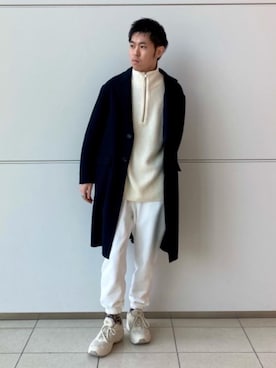 「green label relaxing（グリーンレーベルリラクシング）のアイテム（チェスターコート）」を使った、iwasaki_tさん（メンズ・175cm）の冬コーディネート