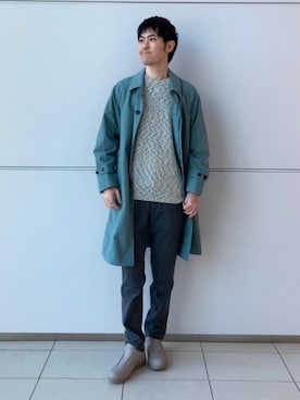 「green label relaxing（グリーンレーベルリラクシング）のアイテム（ステンカラーコート）」を使った、iwasaki_tさん（メンズ・175cm）の冬コーディネート