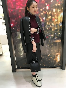 「agnes b.（アニエスベー）のアイテム（その他アウター）」を使った、鹿児島山形屋店さん（レディース・156cm）の秋コーディネート