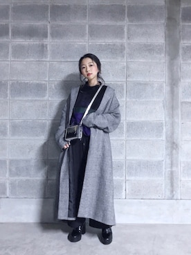 「H&M（エイチ・アンド・エム）のアイテム（バッグ）」を使った、酒井真実さん（レディース・153cm）の秋コーディネート