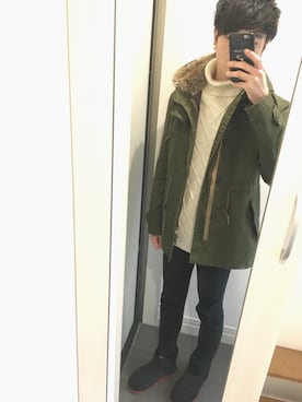 「ドラフトリーバイス」｜「アイテム（モッズコート）」を使った、はじさん（メンズ・173cm）の冬コーディネート