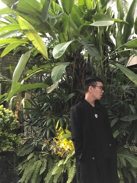 「no brand（ノーブランド）のアイテム（ピーコート）」を使った、Yoru Chenさん（メンズ・165cm）の冬コーディネート