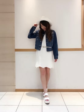「CECIL McBEE（セシルマクビー）のアイテム（デニムジャケット）」を使った、なっぽさん（レディース・156cm）の春コーディネート