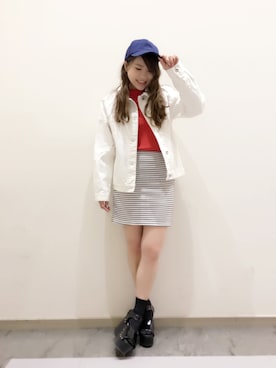 「CECIL McBEE（セシルマクビー）のアイテム（デニムジャケット）」を使った、なっぽさん（レディース・156cm）の春コーディネート